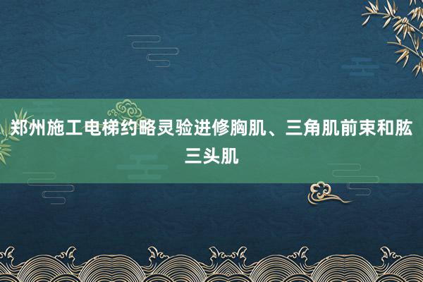 郑州施工电梯约略灵验进修胸肌、三角肌前束和肱三头肌